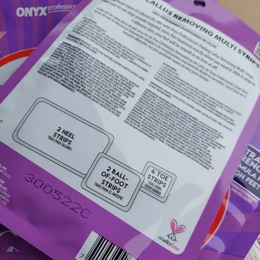 Set Of 4 ONYX FOOT Callus Removing  Strips 8 = 32 Extra Strength
